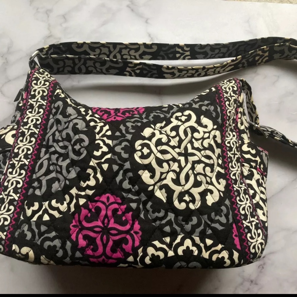 Retired Vera Bradley Canterberry Magenta Paisley Shoulder Bag Purse